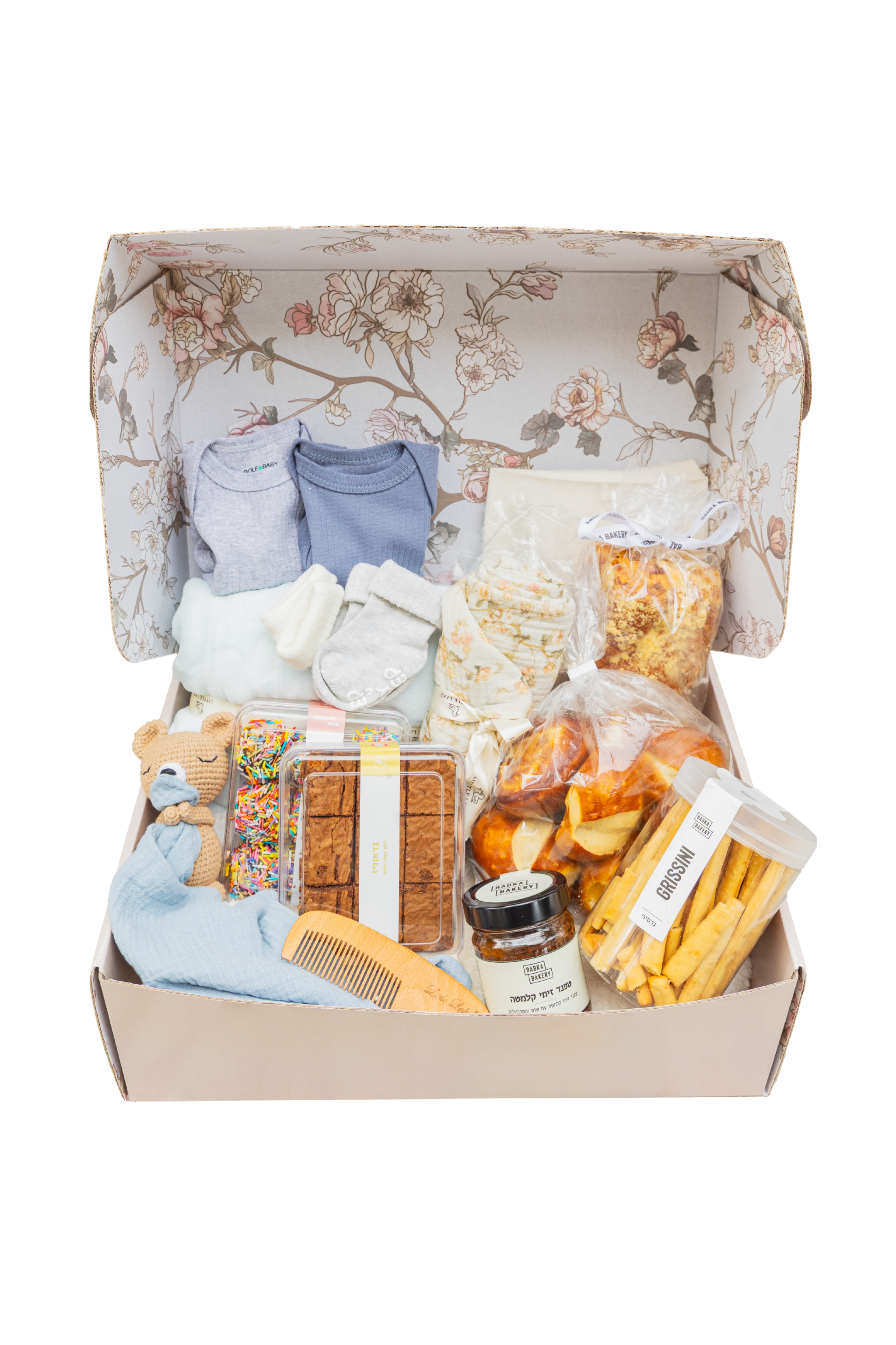 מארז ענק לתינוק הכולל מארזים מתוקים ומלוחים מבבקה בייקרי